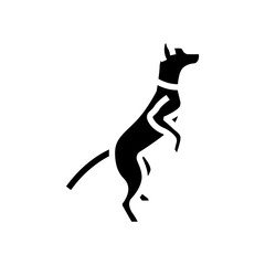 standing tall dog competition show glyph icon vector illustration