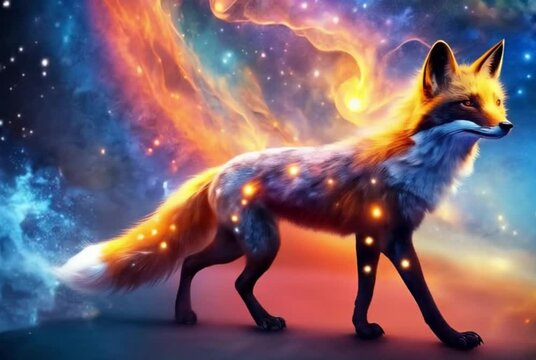 red fox in the night