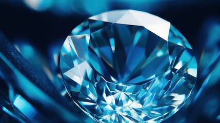 Blue Zircon Close Up. Close-Up of Blue Zircon Isolated, Luxury Jewelry Concept with Shallow Depth of Field, Sparkling Blue Zircon Gemstones Isolated on Background with Copy Space.