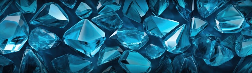 Obraz premium Blue Zircon Close Up. Close-Up of Blue Zircon Isolated, Luxury Jewelry Concept with Shallow Depth of Field, Sparkling Blue Zircon Gemstones Isolated on Background with Copy Space.