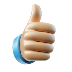 A thumbs up hand gesture art isolated on transparent background
