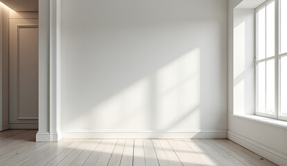 Fototapeta premium Soft Window Shadows in Minimalist Room