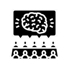 brainstorming session research development glyph icon vector illustration