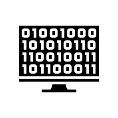 computer code research development glyph icon vector illustration