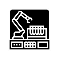 robotic arm lab research development glyph icon vector illustration