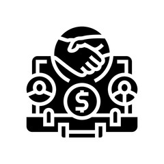 collaboration partners research development glyph icon vector illustration