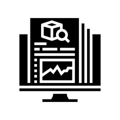 research report development glyph icon vector illustration