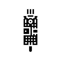 flame sensor module glyph icon vector illustration
