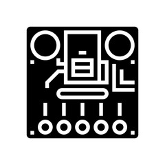 gesture recognition sensor glyph icon vector illustration