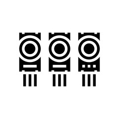 air quality monitoring sensor glyph icon vector illustration
