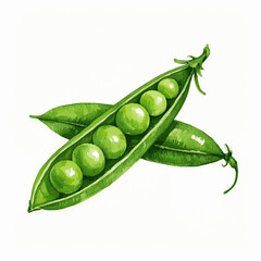 Verdant Sphere Flow peas isolated watercolor vector illustration svg