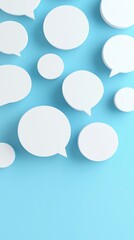 Opinion field of floating comment boxes over abstract background