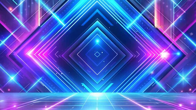 abstract blue diamond background with lights