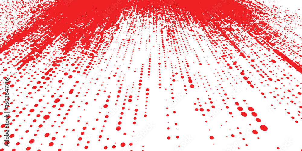 Fototapete red halftone dotted grunge texture. vector grunge texture on distress background. glitch distorted g