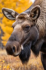 Fototapeta premium Close-up shot of a moose in a natural environment, suitable for wildlife or nature-themed projects