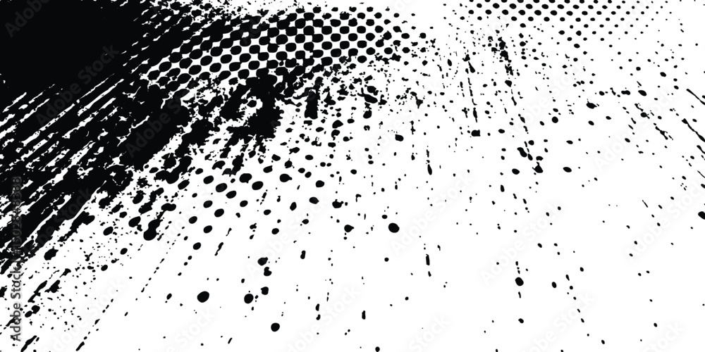 Fototapete vector halftone dotted grunge texture. grunge texture on distress back background. glitch distorted 