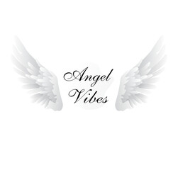 Illustration of angel wings on white background.