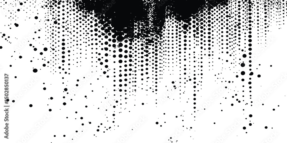Fototapete vector halftone dotted grunge texture. grunge texture on distress back background. glitch distorted 