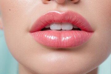 Close-up shot of a person brushing their teeth with a toothbrush, useful for beauty or health-related content