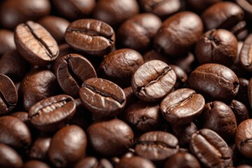 Fototapeta premium A high-quality image of a pile of coffee beans in a shallow focus
