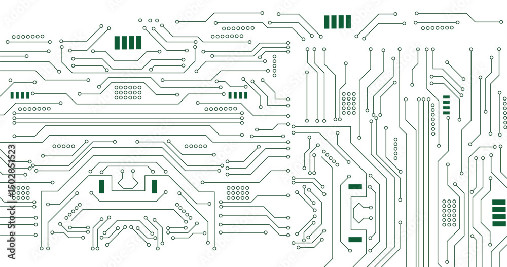 Poster circuit board technology vector. technological background with a circuit board texture vector illust