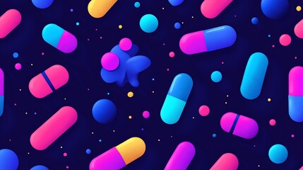 Vibrant Capsule Pattern: A Playful Medical Design