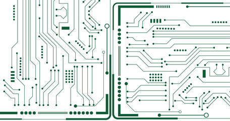 Technology green circuit board background abstract pattern.