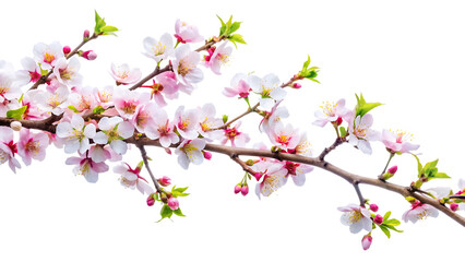 Fototapeta premium tree branch flower photo overlays summer spring isolated on white background