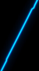 Abstract glowing blue neon line diagonal streak transparent background futuristic energy design