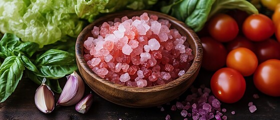 Pink Himalayan salt with herbs