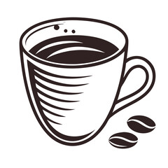 Cup off coffee on white background.  Adobe Illustrator Artwork