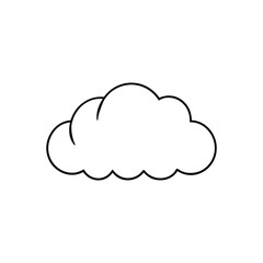  Cloud on white background line art vector illustration