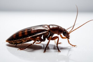 Naklejka premium A detailed view of a small insect on a white background