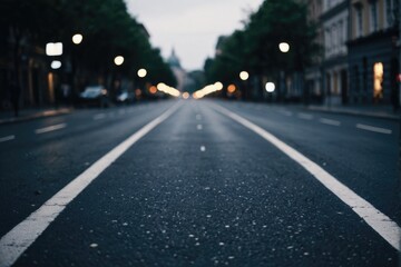 Cars driving on a busy city street at night