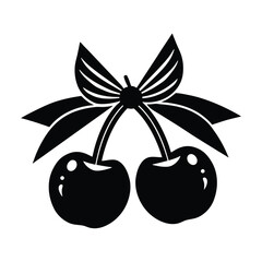 Ribbon cherries coquette vector illustration