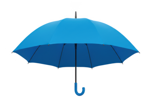 Blue umbrella isolated on transparent background