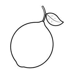 Solid Lemon with Leaf Vector Illustration Minimal Citrus Fruit Design