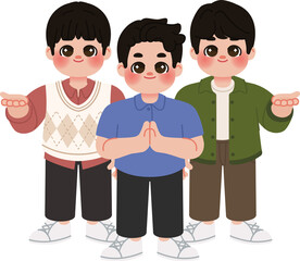 cute boys happy together