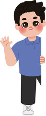 Fototapeta premium cute boy waving hand