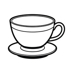 Tea cup on white background vector illustration