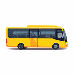 Sleek modern airport shuttle bus in bright yellow, minimalistic design