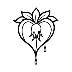 Bleeding heart flower on white background vector illustration