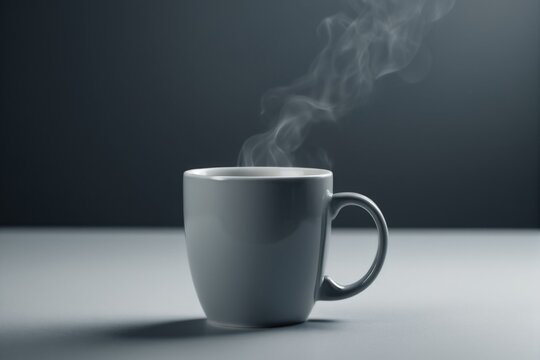 A cup of coffee with steam rising out of it