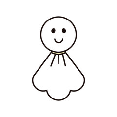 シンプルなてるてる坊主のイラスト