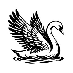 Fototapeta premium 翼を広げた美しい白鳥