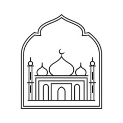 Obraz premium Mosque Logo Design Vector, Mosque Silhouette Design