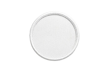Blank White Round Patch Applique Template Design Element Isolated