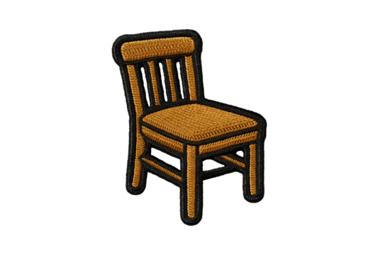 Chair Patch Illustration: Simple Seat on Transparent Background