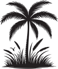 Obraz premium palm tree vector, palm tree silhouette vector, palm tree logo vector isolated on white background