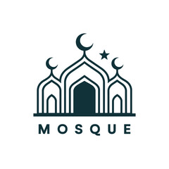 Mosque Logo design silhouette design vector 